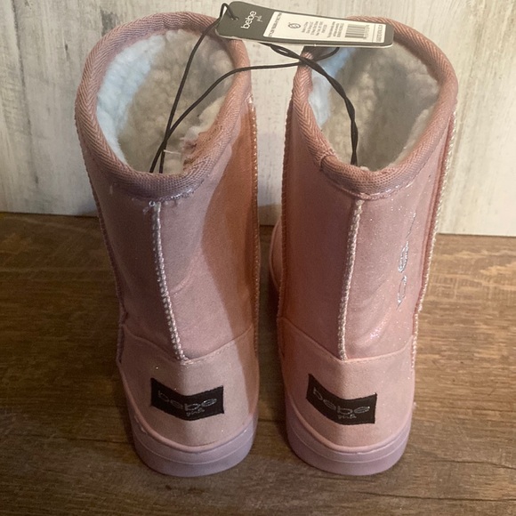 NWT Bebe girls glitter and rhinestone slip on cozy boots. Size 12 - Picture 4 of 10